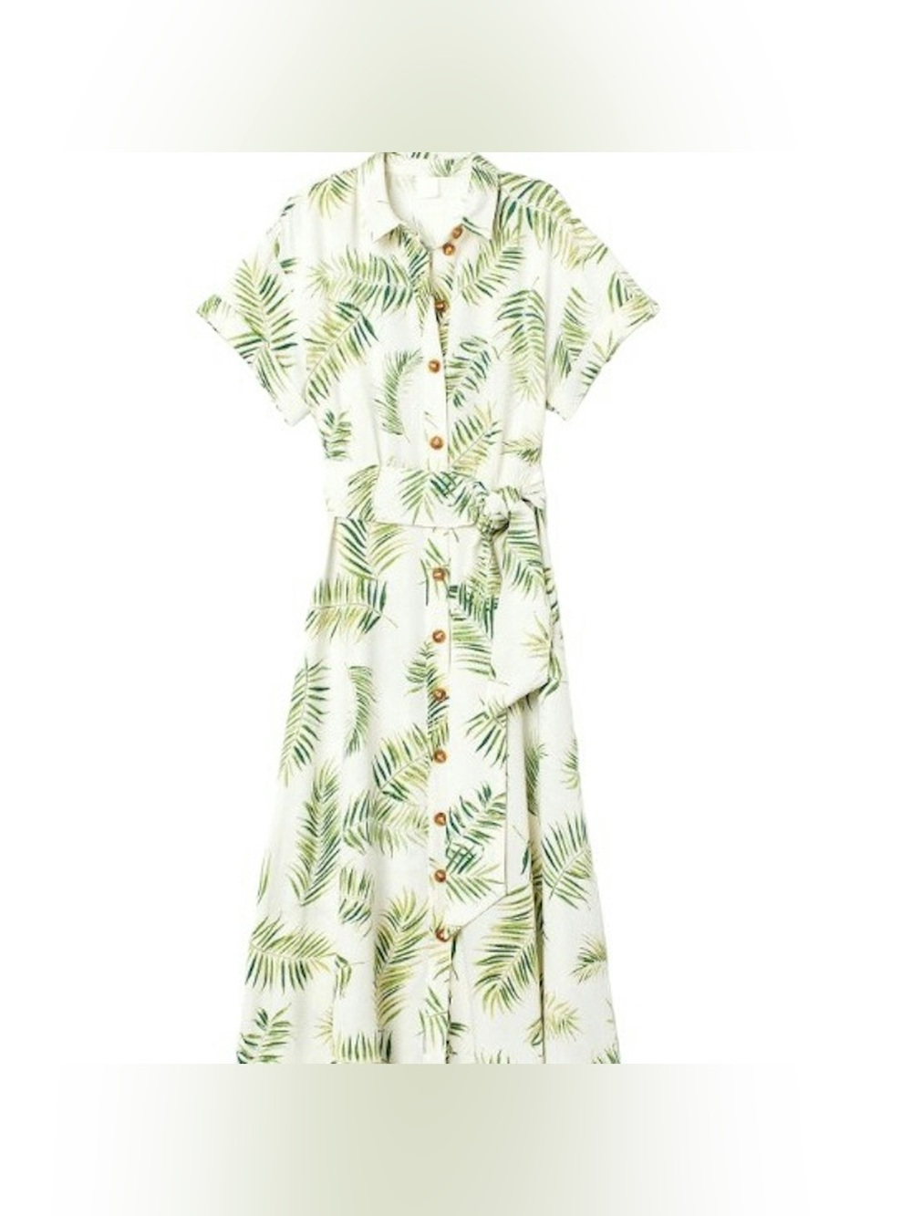 2 for 10$ ☀️Palm print collared dress with a button-down front sz 4 - Picture 2 of 16